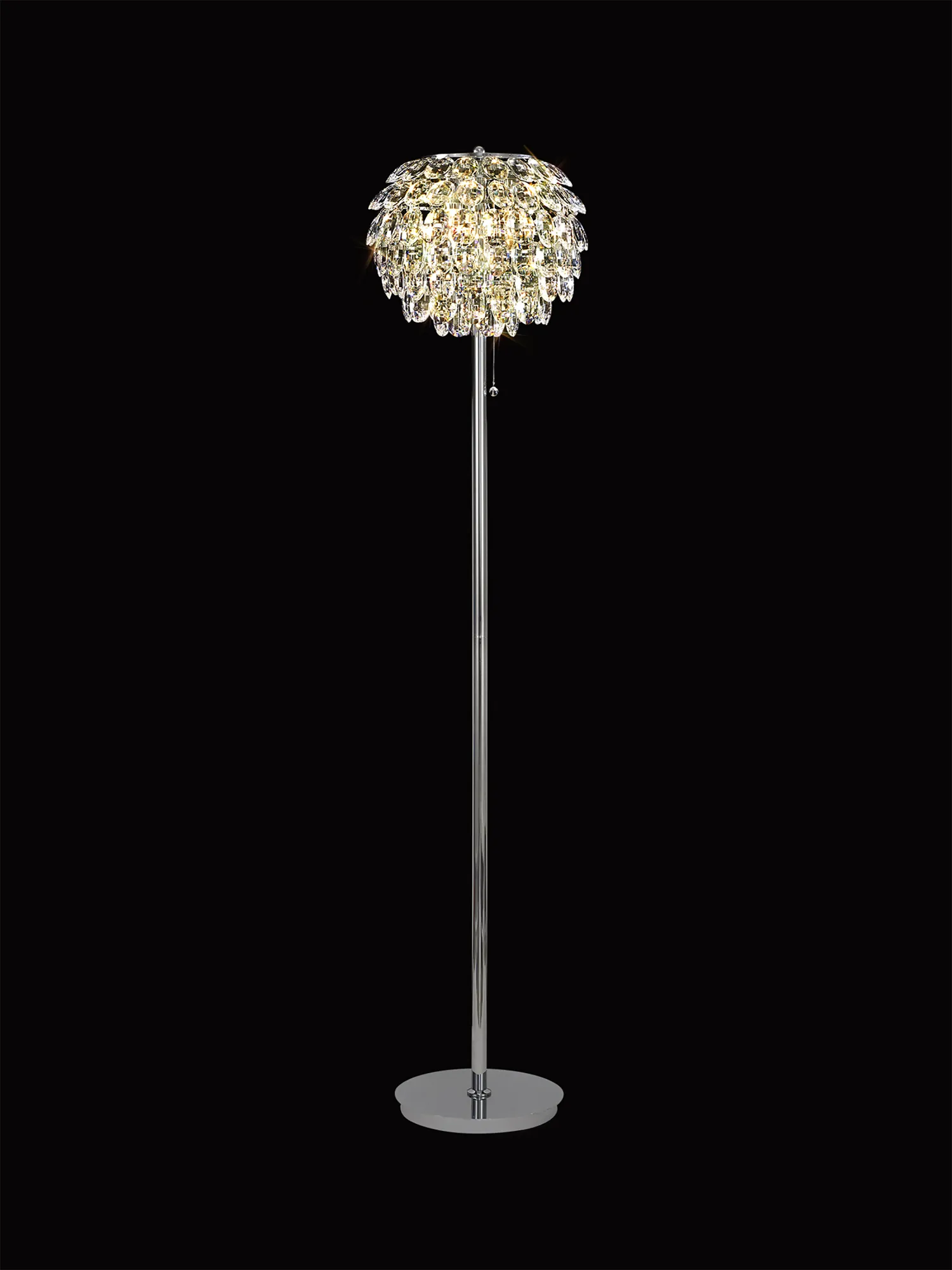 Coniston Polished Chrome Crystal Floor Lamps Diyas Designer Floor Lamps 